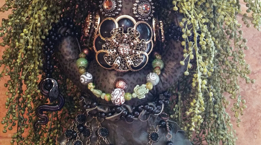 Mardi Gras MisChief Swamp People Lady in Green – Connie Born, artist